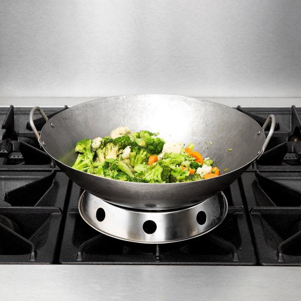 Wok Cantonese Hand Hammered Cooking KItchen Restaurant Silver Saute Handle New Wok Cantonese Hand Hammered Cooking KItchen Restaurant Silver Saute Handle New